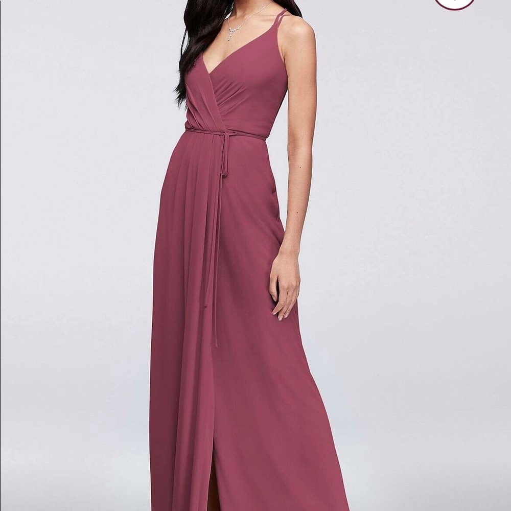 David’s Bridal Chianti Bridesmaids wrap dress